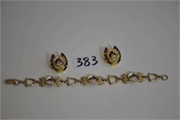 Matching set - Vintage Horse Theme Bracelet with