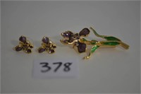 Broach with Matching Earrings