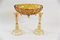 Cherry & Grape Marigold Footed Oval Bowl