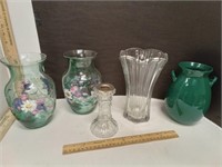 Assorted Vases & Candle Stick