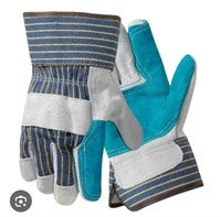 (2pr) Double Palm Split Leather Gloves Sz XL