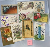 10 Birthday Antique/VTG Postcards Ephemera