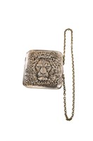 Sterling Silver Lion's Head Motif Cigarette Case