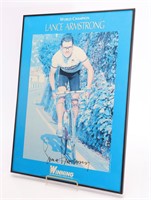 AUTOGRAPHED LANCE ARMSTRONG POSTER FRAMED