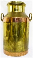 Copper & Brass Vintage Milk Can 22"