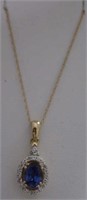 10kt Yellow Gold 2ct Sapphire Necklace