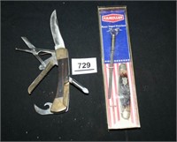 Camillus Pocket Knife withsharpener; Jet-AER knife