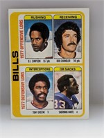 1978 Topps Bills OJ Simpson/Chandler/Greene/White