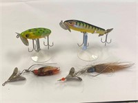 4 Fishing Lures Including Fred Arbogast