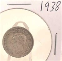 1938 Georgivs VI Canadian Silver Dime