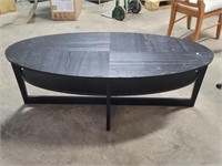 Black Finish Oval Wood Coffee Table