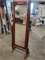 19th Cent. Wood Adjustable Beauty Mirror