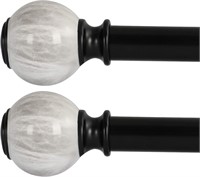 Oneach 2 Pack 48'-84' Adjustable Curtain Rod 1' Bl