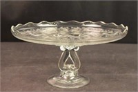 Etched Glass Cake Plate Bottom