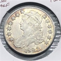 1823 BUST HALF DOLLAR  AU MINT LUSTER PRESENT