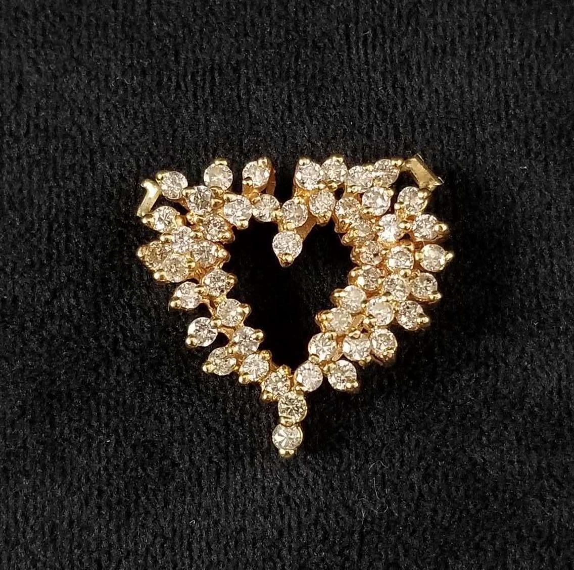 14K Gold Diamond Heart Pendent