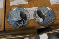 2-John Pitcher Eagle collector plates, 1991