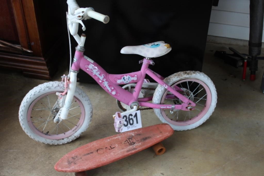 Vintage Skateboard & Minnie Mouse Kids Bicycle