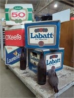 Vintage Labatt Beer Boxes w/ Original Bottles
