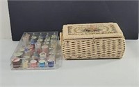 Vintage Sewing box full of goodies and container