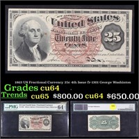 1863 US Fractional Currency 25c Fourt Issue fr-130