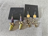 2 Pairs new old stock dangle earrings
