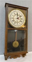 Large 36” antique oak wall clock