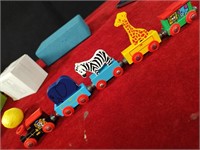 Wooden Magnetic Train w/ Animals