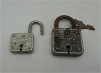 2 Vintage Master Lock Padlocks Steel