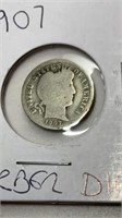 1907 Barber dime