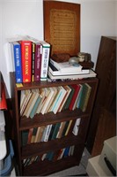 Book Shelf including books, trinket boxes, etc