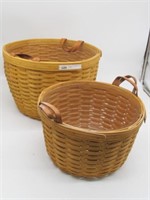 LOT OF 2 LONGABERGER NESTING BASKETS ALL CLEAN