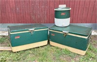 (3 PCS) 2 COLEMAN FOOD COOLERS & COLEMAN