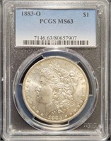 1883-O Morgan Dollar - MS63 PCGS Lustrous Morgan