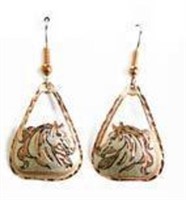 Copper Reflections Drop Earrings  - Horses