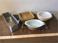 Casserole dishes and Angelfood cake pan