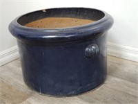 Glazed terracotta planter, 12 1/2" h x 20" diam.