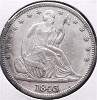 1843 SEATED HALF DOLLAR XF DETAILS