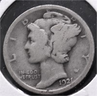 1921 MERCURY DIME VG