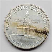 1987 COMMEMORATIVE SILVER ROUND THE BICENTENNIAL