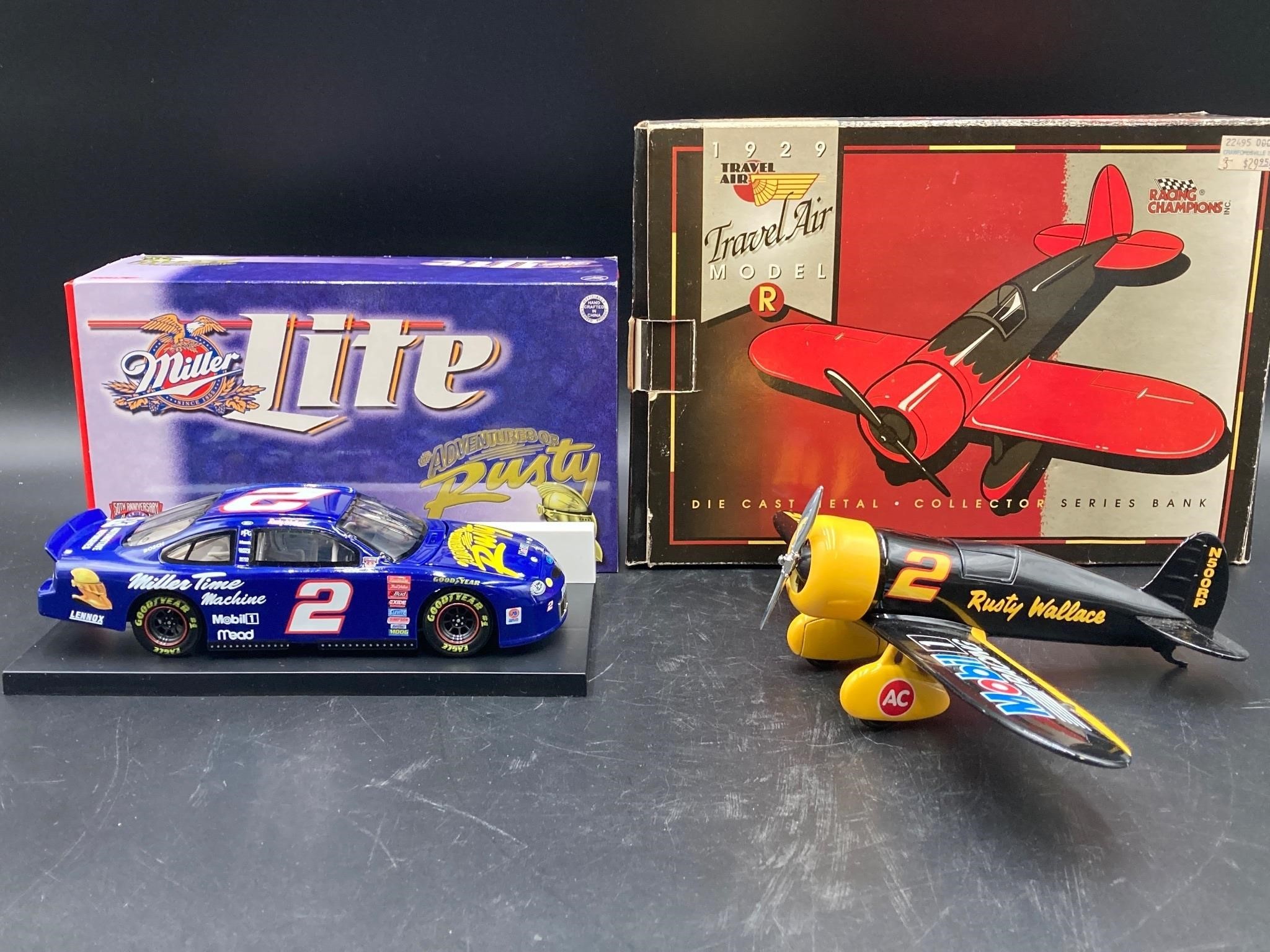 Rusty Wallace Diecast Stock Car & Model R Plane