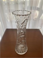 HEAVY CRYSTAL VASE 10 " H