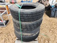 (4) Continental 315/80R22.5 Tires