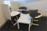 Assorted white office furniture