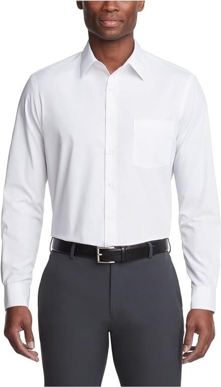 Van Heusen Men's Dress Shirt, Medium, White