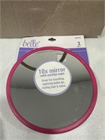 Belle 10X Mirror with Suction Cups 1pc PINK