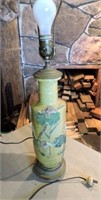 Vintage ceramic table lamp with brass base