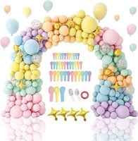 PERPAOL 146pcs Easter Pastel Rainbow Balloon Arch