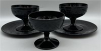 5pc Black Glass Lot