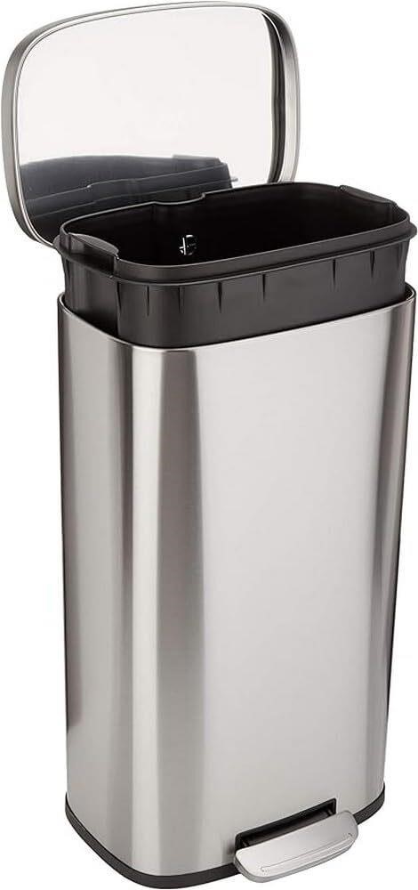 Amazon Basics 7.9G Trash Can  Satin Nickel